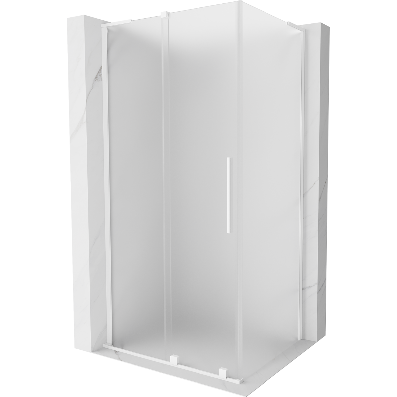 Mexen Velar L sprchová kabina posuvná 90 x 85 cm, matné sklo, bílá - 871-090-085-33-20