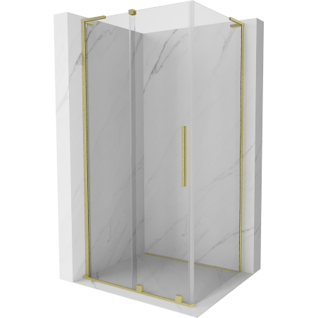 Mexen Velar L sprchová kabina posuvná 120 x 90 cm, transparentní, zlatá kartáčovaná - 871-120-090-03-55