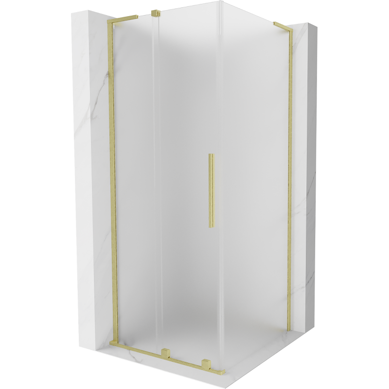Mexen Velar L posuvná sprchová kabina 120 x 120 cm, matná, zlatá kartáčovaná - 871-120-120-33-55