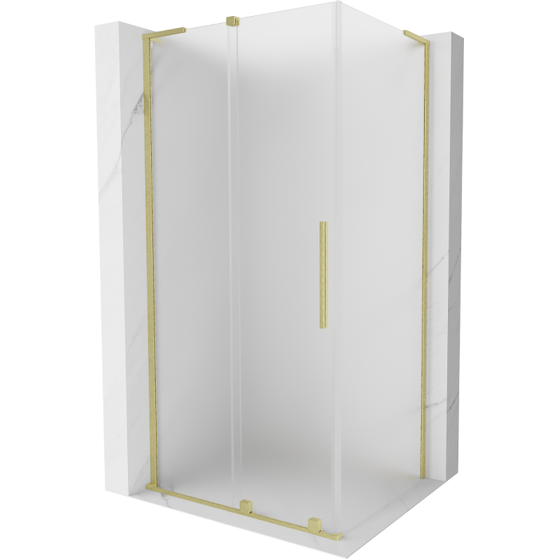 Mexen Velar L sprchový kout posuvný 100 x 120 cm, mat, zlato kartáčované - 871-100-120-33-55