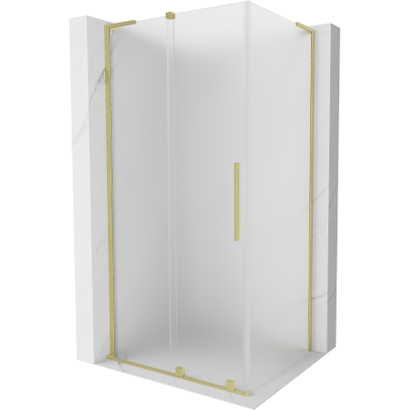 Mexen Velar L sprchový kout posuvný 100 x 120 cm, mat, zlato kartáčované - 871-100-120-33-55