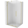 Mexen Velar L sprchový kout posuvný 120 x 80 cm, mat, kartáčovaný zlatý - 871-120-080-33-55