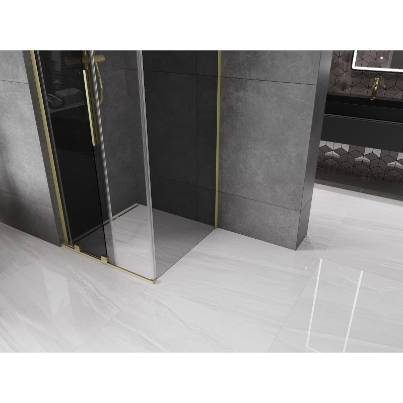 Mexen Velar L posuvná sprchová kabina 120 x 120 cm, grafitová, zlatá kartáčovaná - 871-120-120-43-55