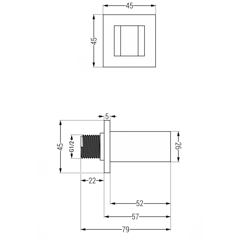 Mexen Cube držák sprchy, gun gray kartáčovaný - 79350-66