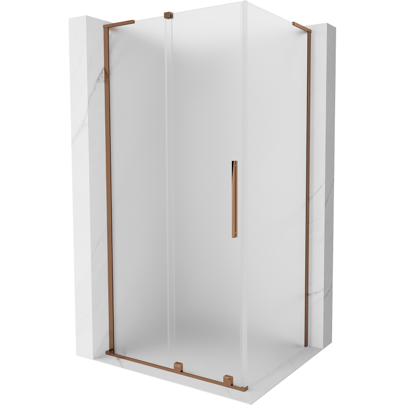 Mexen Velar L kabina sprchová posuvná 100 x 75 cm, mrazík, růžové zlato - 871-100-075-33-60