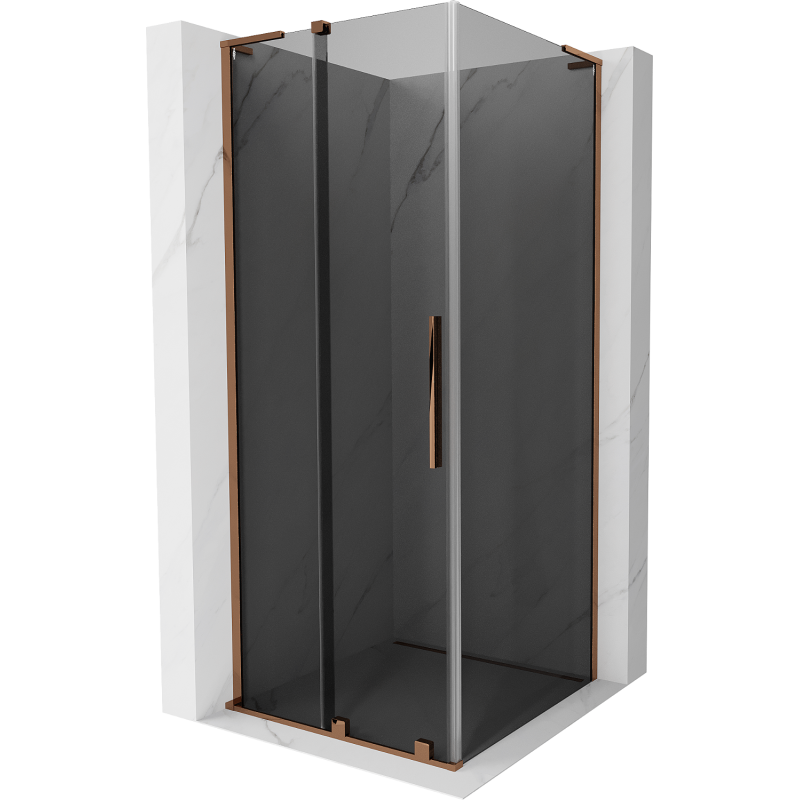 Mexen Velar L posuvná sprchová kabina 110 x 110 cm, grafit, růžové zlato - 871-110-110-43-60