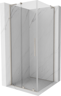 Mexen Velar L sprchový kout posuvný 90 x 90 cm, transparentní, kartáčovaný nikl - 871-090-090-03-97