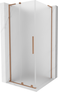 Mexen Velar L sprchový kout posuvný 100 x 100 cm, mat, kartáčovaná měď - 871-100-100-33-65