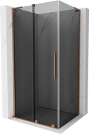 Mexen Velar L posuvný sprchový kout 100 x 80 cm, grafit, kartáčovaná měď - 871-100-080-43-65
