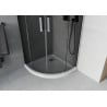 Mexen Rio sprchový kout půlkruhový 90 x 90 cm, grafit, chrom + vanička Flat, bílá - 863-090-090-01-40-4110