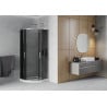 Mexen Rio sprchový kout půlkruhový 90 x 90 cm, grafit, chrom + vanička Flat, bílá - 863-090-090-01-40-4110