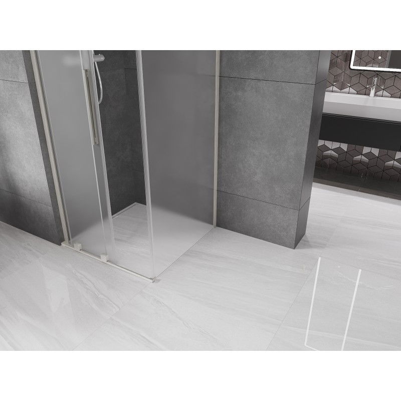 Mexen Velar L sprchová kabina posuvná 90 x 90 cm, led, kartáčovaný nikl - 871-090-090-33-97