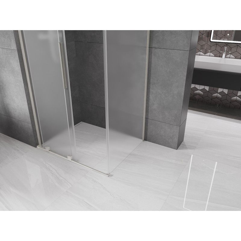 Mexen Velar L sprchová kabina posuvná 100 x 75 cm, mat, kartáčovaný nikl - 871-100-075-33-97