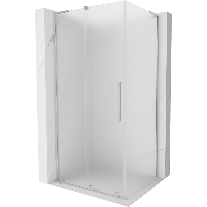 Mexen Velar L sprchový kout posuvný 120 x 85 cm, mat, kartáčovaný nikl - 871-120-085-33-97