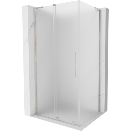 Mexen Velar L sprchový kout posuvný 120 x 85 cm, mat, kartáčovaný nikl - 871-120-085-33-97
