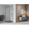 Mexen Rio sprchový kout půlkruhový 80 x 80 cm, mražený, chrom + vanička Flat, černý - 863-080-080-01-30-4170