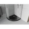 Mexen Rio sprchový kout půlkruhový 90 x 90 cm, matný, chrom + sprchová vanička Flat, černá - 863-090-090-01-30-4170