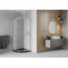 Mexen Rio půlkruhová sprchová kabina 90 x 90 cm, matná, chrom + sprchová vanička Flat, černá - 863-090-090-01-30-4170