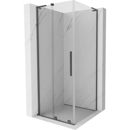Mexen Velar L posuvná sprchová kabina 100 x 100 cm, transparentní, gun metal - 871-100-100-03-95
