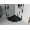 Mexen Rio půlkruhová sprchová kabina 90 x 90 cm, transparentní, černá + sprchová vanička Flat, černá - 863-090-090-70-00-4170B
