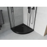 Mexen Rio sprchový kout půlkruhový 90 x 90 cm, průhledný, černý + vanička Flat, černá - 863-090-090-70-00-4170B