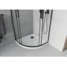 Mexen Rio půlkruhová sprchová kabina 80 x 80 cm, transparentní, černá + sprchová vanička Flat, bílá - 863-080-080-70-00-4110B