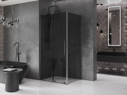 Mexen Velar L posuvné sprchové dveře 100 x 80 cm, grafit, gun metal - 871-100-080-43-95