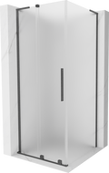 Mexen Velar L posuvná sprchová kabina 90 x 90 cm, matné sklo, kartáčovaná gun gray - 871-090-090-33-66
