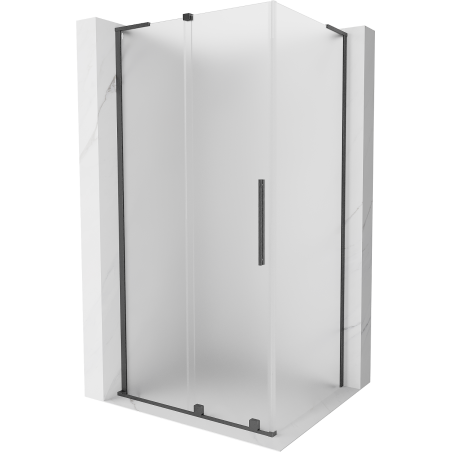 Mexen Velar L posuvný sprchový kout 90 x 85 cm, matný, kartáčovaný gun gray - 871-090-085-33-66