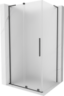 Mexen Velar L posuvný sprchový kout 100 x 85 cm, matný, kartáčovaná tmavě šedá - 871-100-085-33-66