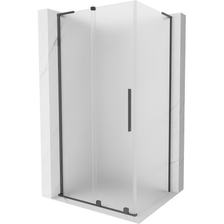 Mexen Velar L posuvný sprchový kout 120 x 80 cm, matné sklo, kartáčovaný gun gray - 871-120-080-33-66