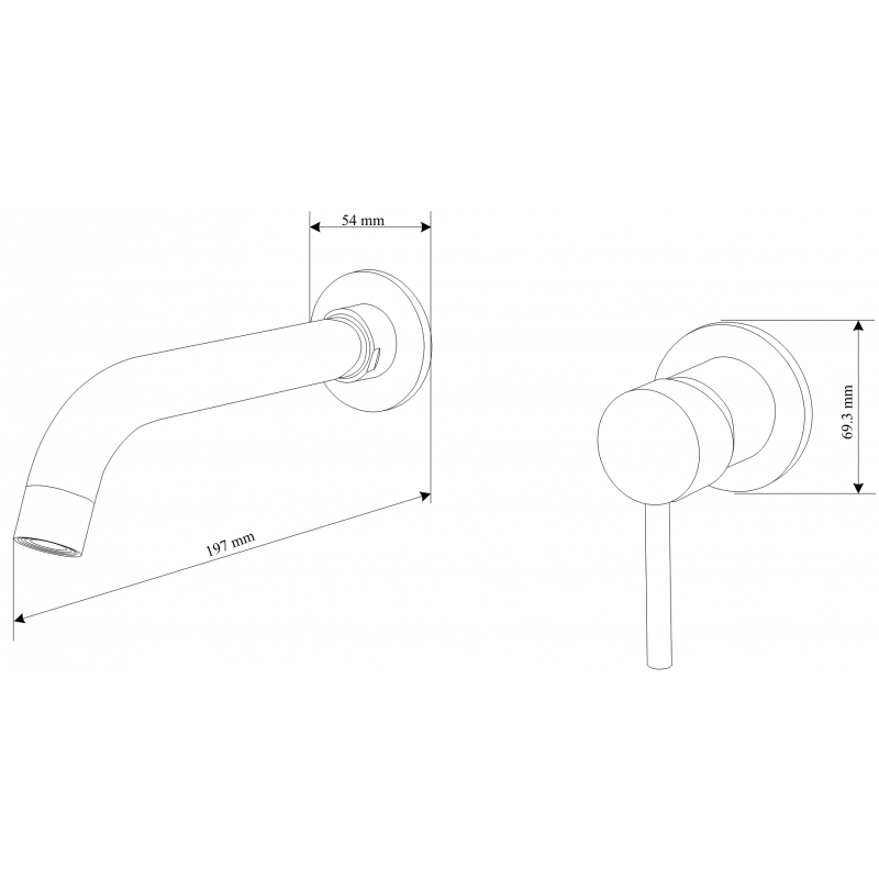 Mexen Alma podomítková umyvadlová baterie, bílá - 75015-20