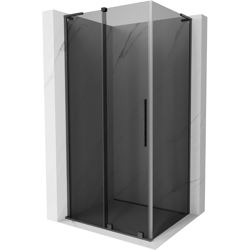 Mexen Velar L sprchový kout posuvný 90 x 110 cm, grafit, gun gray kartáčovaný - 871-090-110-43-66