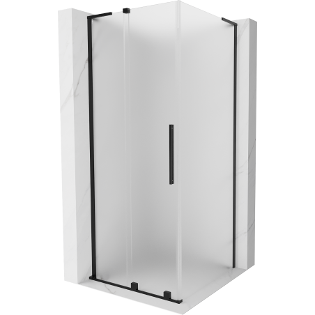 Mexen Velar L posuvná sprchová kabina 90 x 90 cm, matná, černá - 871-090-090-33-70