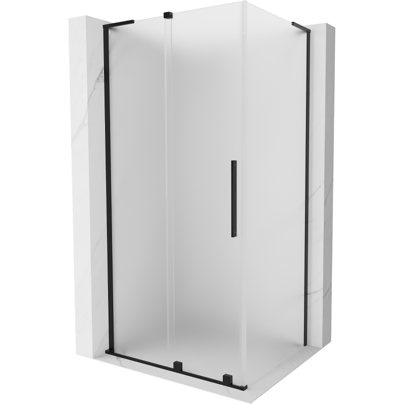 Mexen Velar L sprchový kout posuvný 100 x 85 cm, matný, černý - 871-100-085-33-70