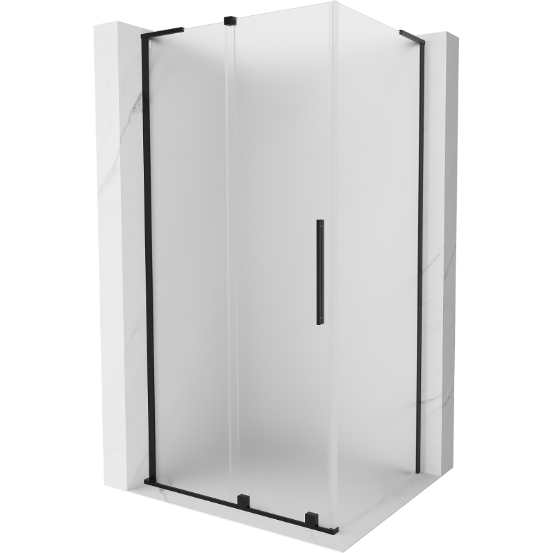 Mexen Velar L sprchový kout posuvný 120 x 110 cm, matný, černý - 871-120-110-33-70