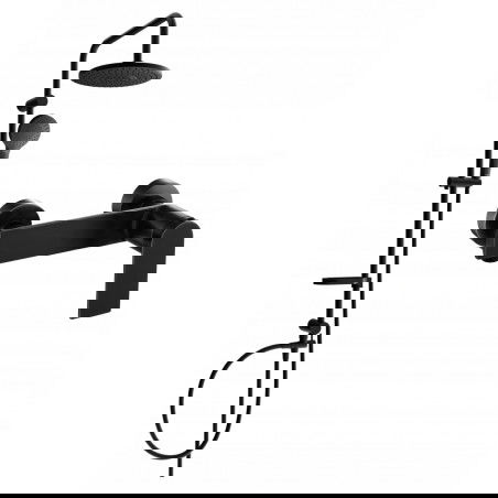 Mexen Erik nástěnný sprchový set s dešťovou sprchou a sprchovou baterií Zero, černý - 71140205-70