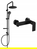 Mexen Erik nástěnný sprchový set s dešťovou sprchou a sprchovou baterií Zero, černý - 71140205-70