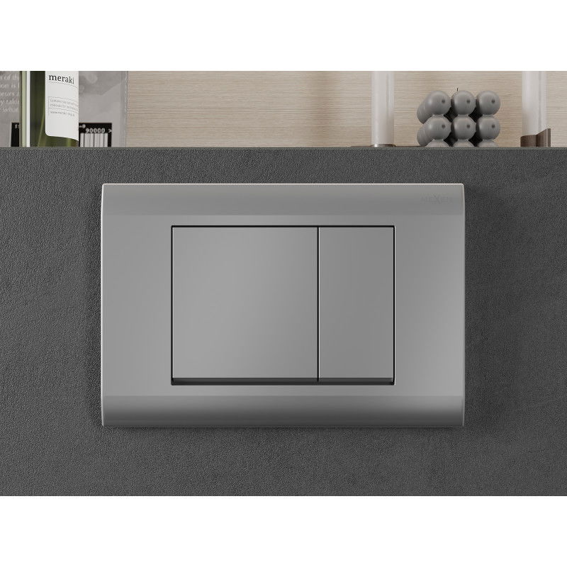 Mexen Fenix Air 01 pneumatické splachovací tlačítko, matný chrom - 6A0102