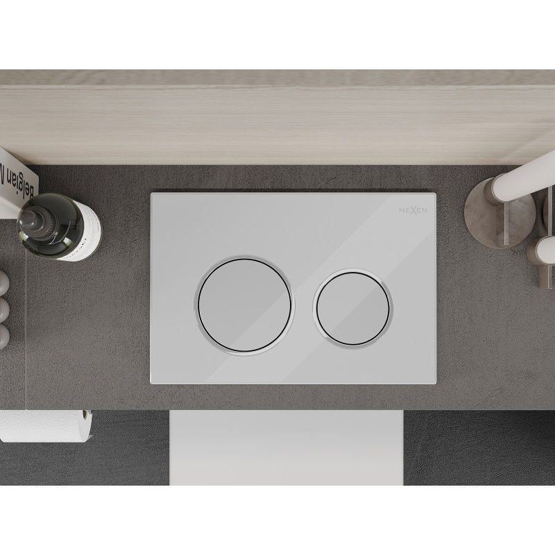 Mexen Fenix Air 07 XS pneumatické splachovací tlačítko, lesklá bílá - 6A0700