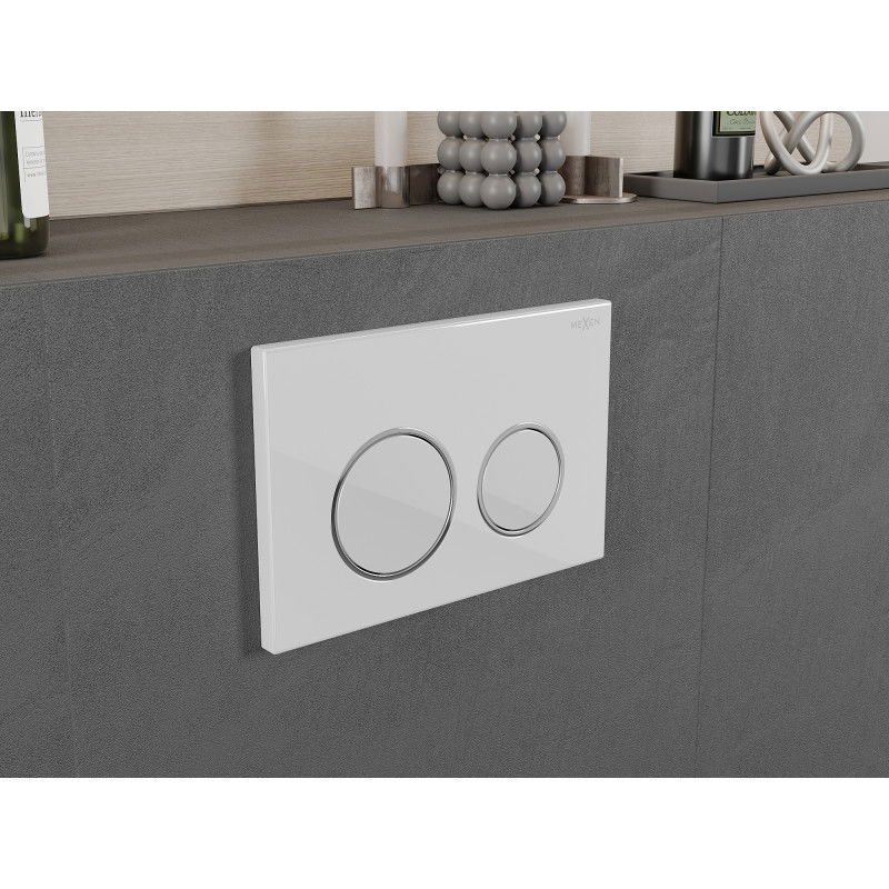 Mexen Fenix Air 07 XS pneumatické splachovací tlačítko, lesklá bílá - 6A0700