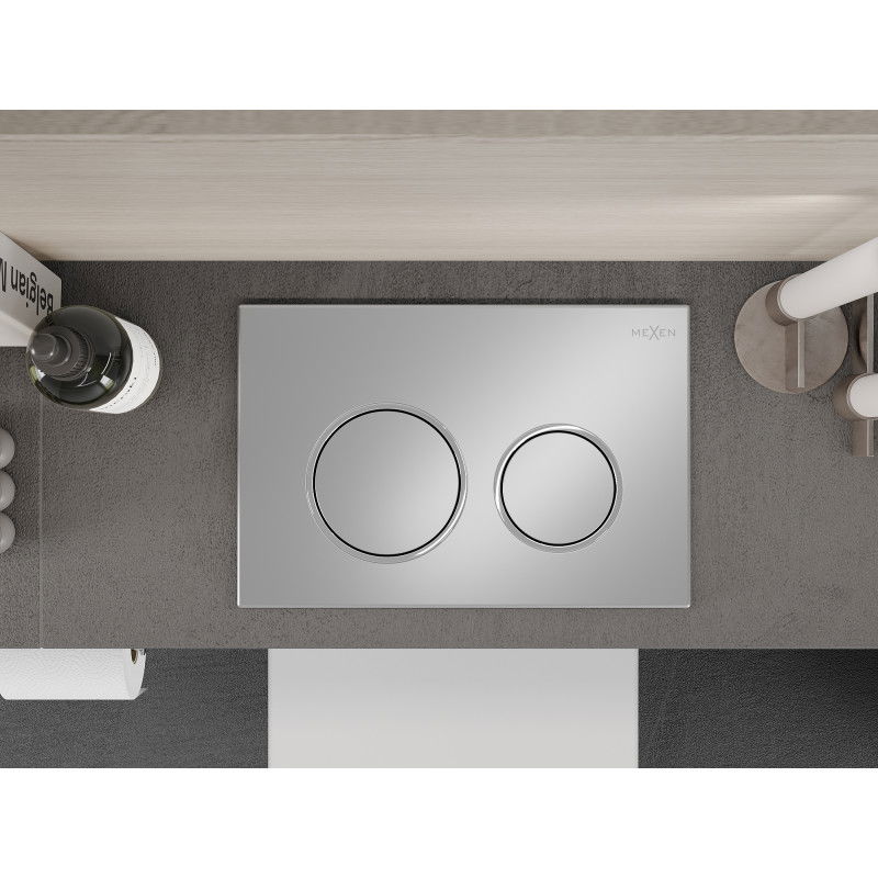 Mexen Fenix Air 07 XS pneumatické splachovací tlačítko, matný chrom - 6A0702