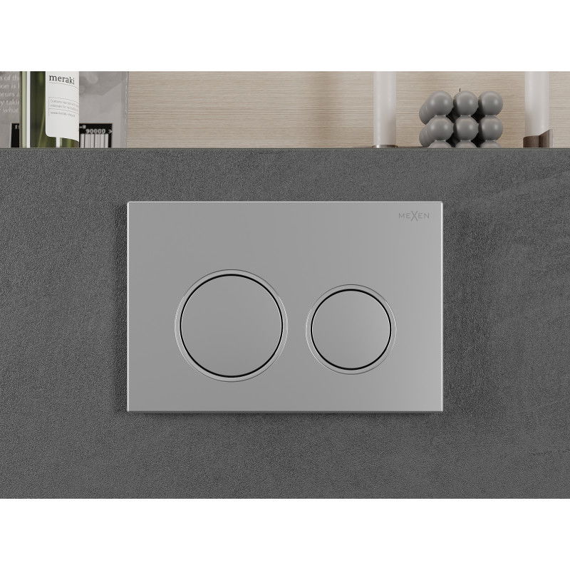 Mexen Fenix Air 07 XS pneumatické splachovací tlačítko, matný chrom - 6A0702