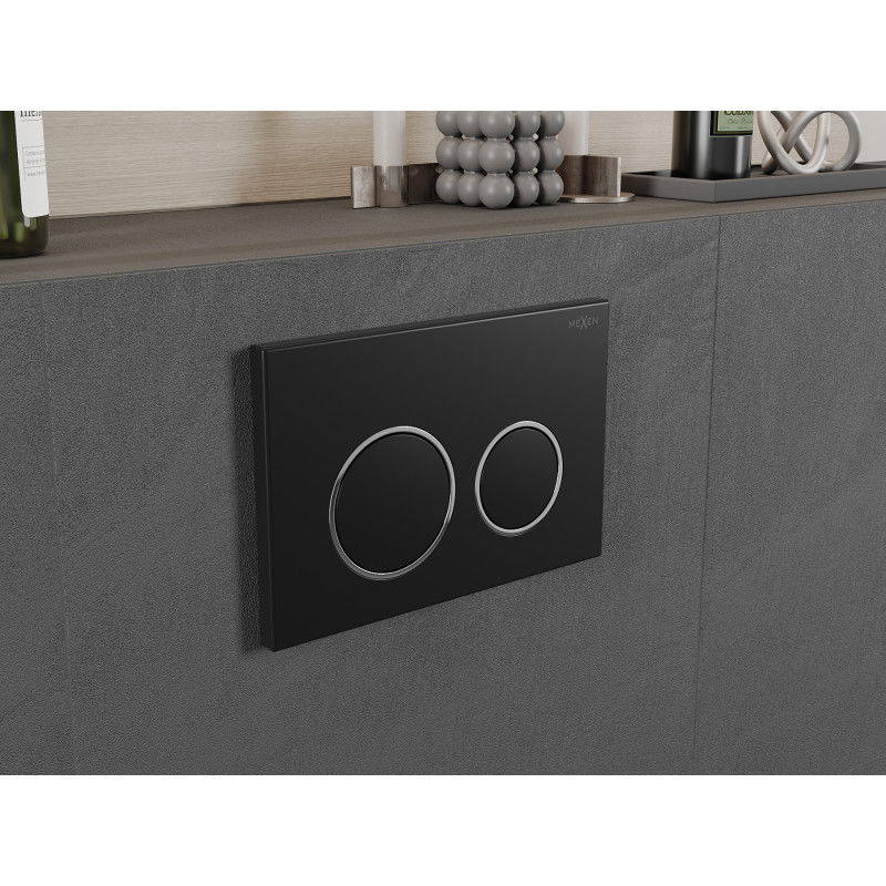 Mexen Fenix Air 07 XS pneumatické splachovací tlačítko, černé - 6A0703