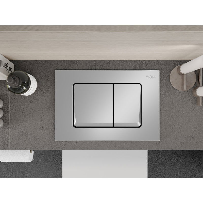 Mexen Fenix Air 10 XS pneumatické splachovací tlačítko, matný chrom - 6A1002