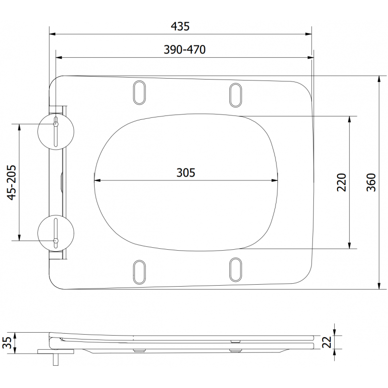 Mexen Vera deska pomalu padající slim, duroplast, bílý lesk - 39164000