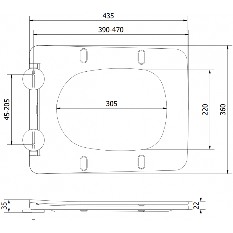 Mexen Vera deska pomalu klesající slim, duroplast, černá matná - 39164085