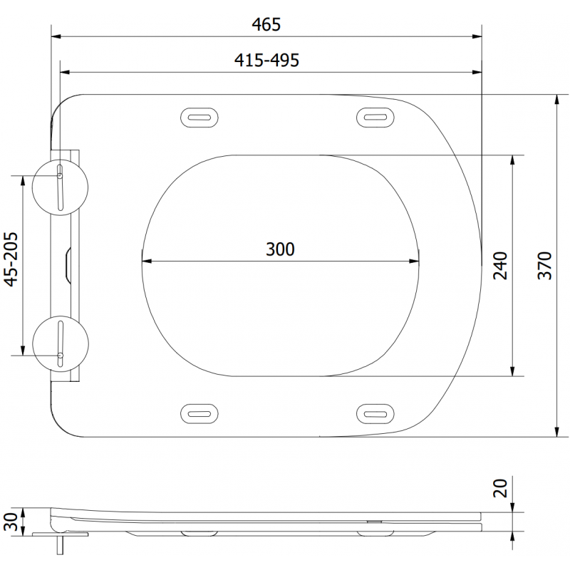 Mexen Vito deska pomalu sklopná slim, duroplast, bílý lesk - 39174000