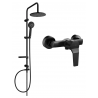 Mexen Carl nástěnná sprchová sada s dešťovou hlavicí a sprchovou baterií Caro, černá - 746640240-70