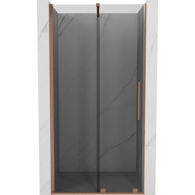 Mexen Velar posuvné sprchové dveře 110 cm, grafit, kartáčovaná měď - 871-110-000-41-65